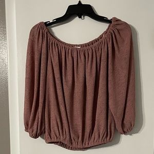 Pink lily off shoulder top